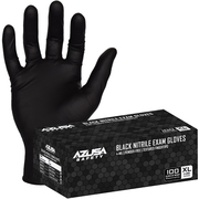 Azusa Safety 4-mil Powder-Free Black Nitrile Exam Gloves, Textured Fingertips, XL, 100 Pack ND4020